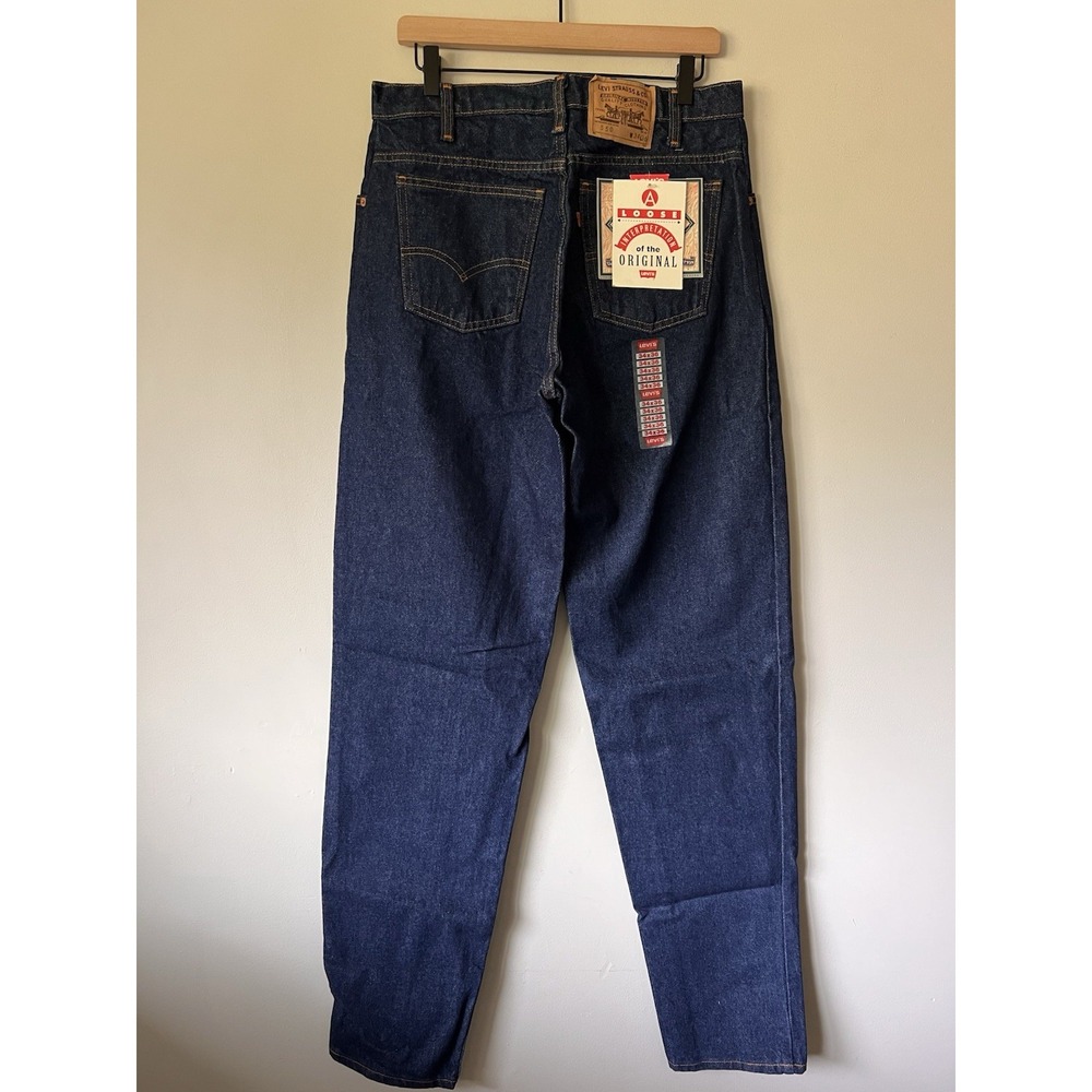 Vintage 1992 Levi's 550 Relaxed Fit Tapered Indigo Jeans Men's 34x36 Orange Tab